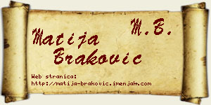 Matija Braković vizit kartica